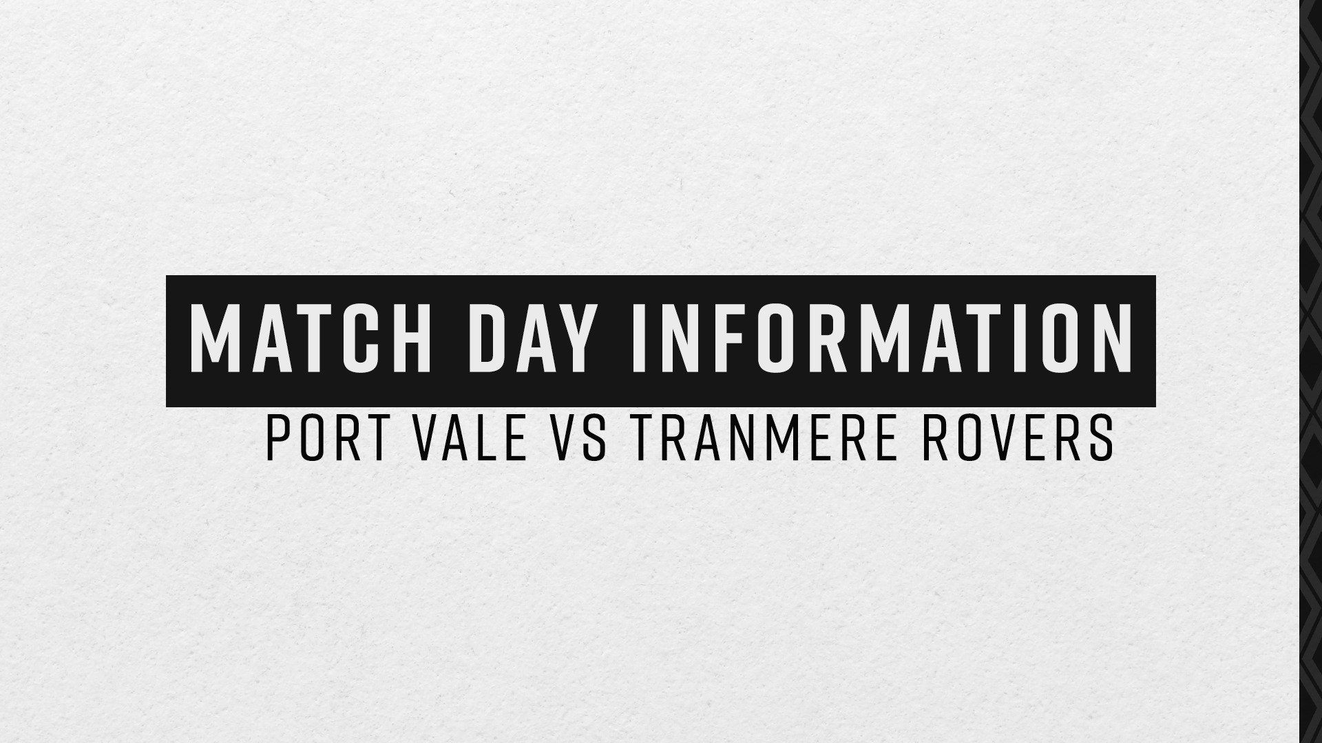 Match Information Tranmere