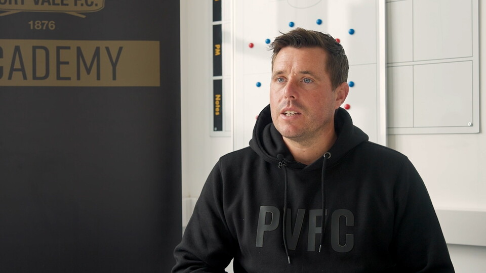 WIll Ryder being interviewed on the last 12 months at the Port Vale Academy