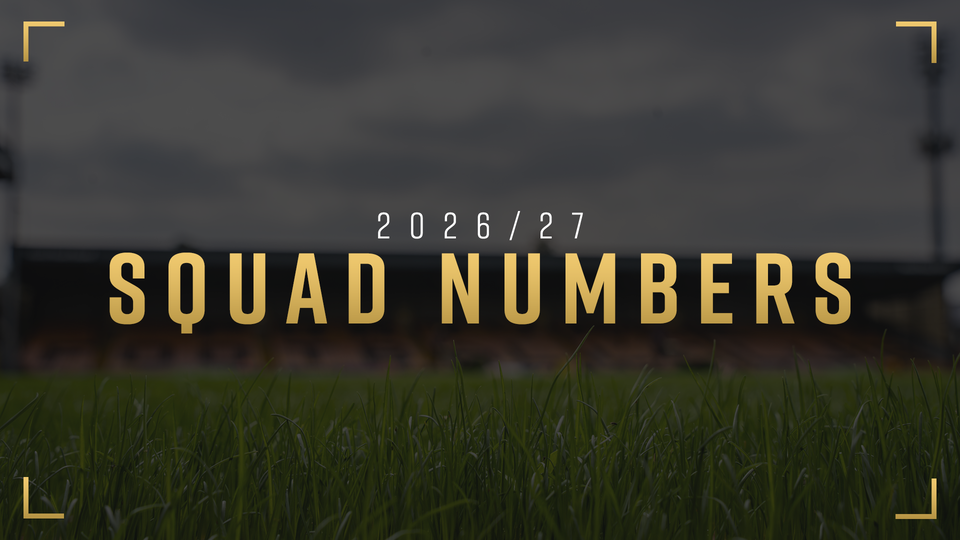 2026/27 Squad Numbers