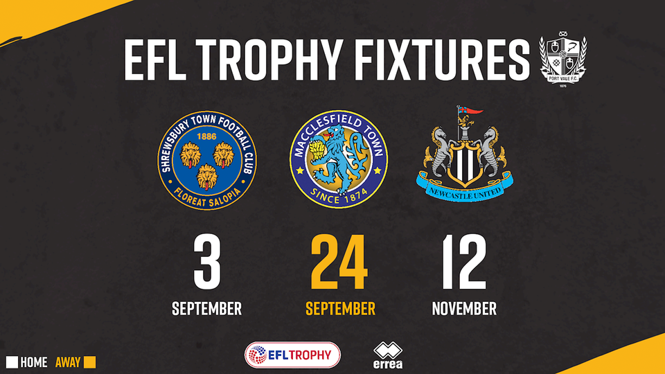 efl trophy fixture Port Vale FC